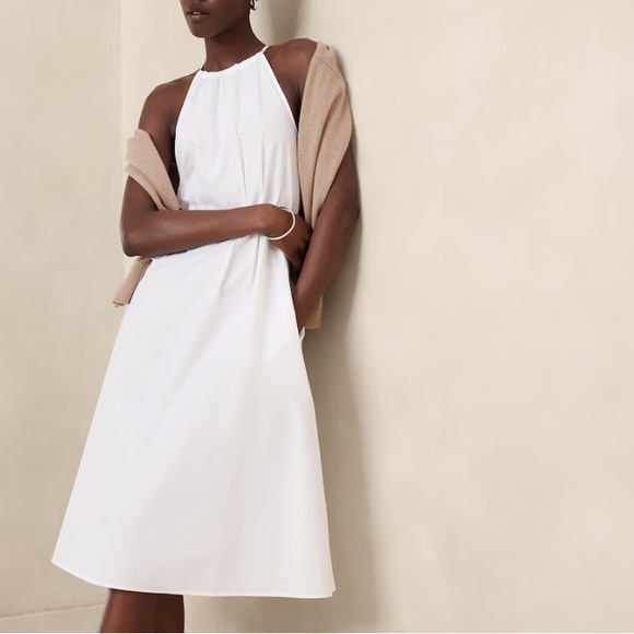 ✨✨NWT BANANA REPUBLIC POPLIN HALTER MIDI DRESS‎ - Picture 5 of 5
